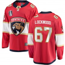 Men's Fanatics Branded Florida Panthers William Lockwood Red Home 2023 Stanley Cup Final Jersey - Breakaway