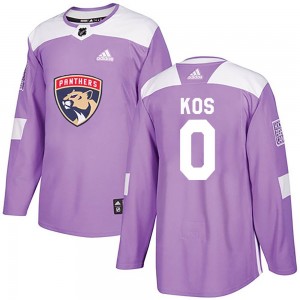 Youth Adidas Florida Panthers Jakub Kos Purple Fights Cancer Practice Jersey - Authentic