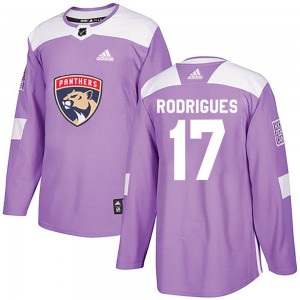 Youth Adidas Florida Panthers Evan Rodrigues Purple Fights Cancer Practice Jersey - Authentic