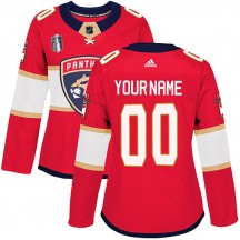 Women's Adidas Florida Panthers Custom Red Custom Home 2023 Stanley Cup Final Jersey - Authentic