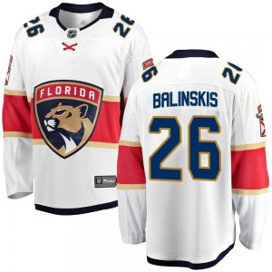 Youth Fanatics Branded Florida Panthers Uvis Balinskis White Away Jersey - Breakaway