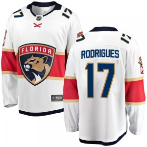 Youth Fanatics Branded Florida Panthers Evan Rodrigues White Away Jersey - Breakaway