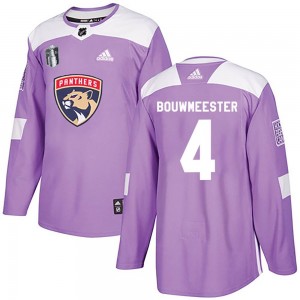 Men's Adidas Florida Panthers Jay Bouwmeester Purple Fights Cancer Practice 2023 Stanley Cup Final Jersey - Authentic