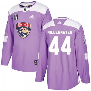 Men's Adidas Florida Panthers Rob Niedermayer Purple Fights Cancer Practice 2023 Stanley Cup Final Jersey - Authentic