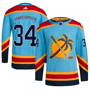 Men's Adidas Florida Panthers John Vanbiesbrouck Light Blue Reverse Retro 2.0 Jersey - Authentic