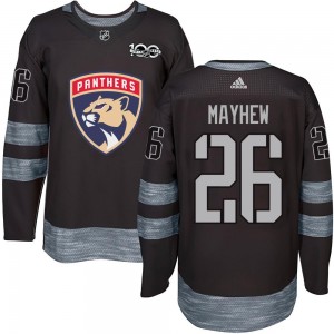 Men's Florida Panthers Gerry Mayhew Black 1917-2017 100th Anniversary Jersey - Authentic