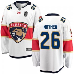 Youth Fanatics Branded Florida Panthers Gerry Mayhew White Away 2024 Stanley Cup Final Jersey - Breakaway