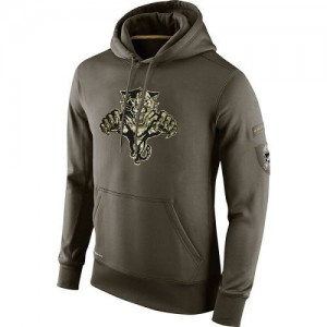 Men's Nike Florida Panthers Olive Salute To Service KO Performance Hoodie -