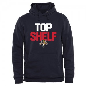 Men's Florida Panthers Navy Top Shelf Pullover Hoodie - -